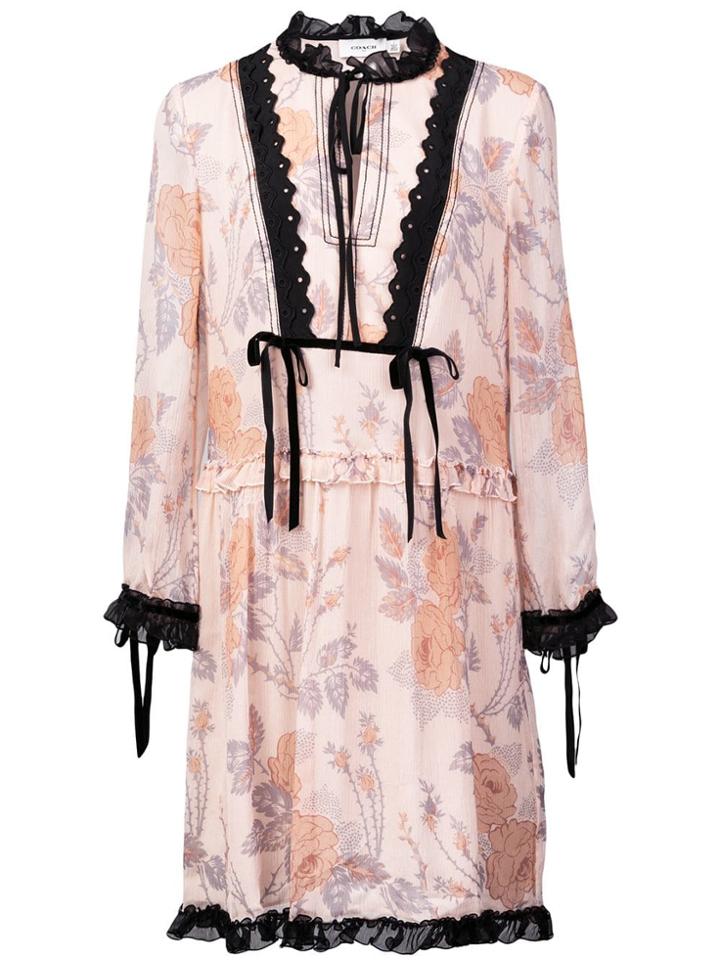 Coach Rose Print Dress - Pink & Purple