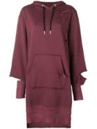 Diesel Distressed Hoodie Dress - Red