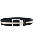 Bally - Contrast Panel Belt - Men - Leather/polyester - 90, Black, Leather/polyester