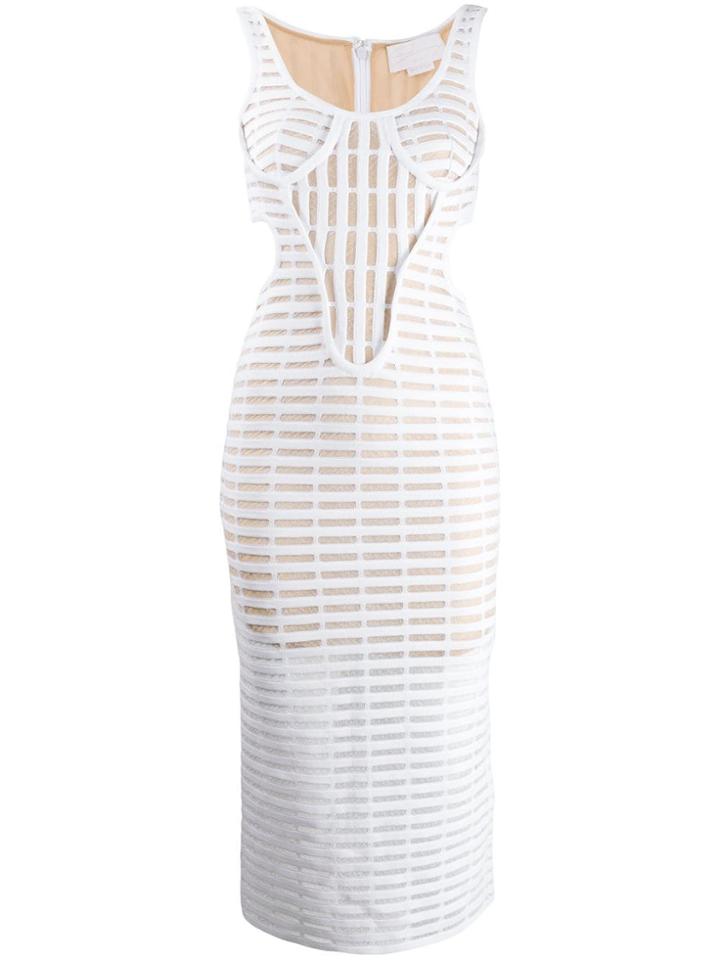 Genny Structured Caged Dress - White