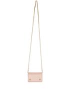 Burberry Monogram Leather Card Case With Detachable Strap - Pink