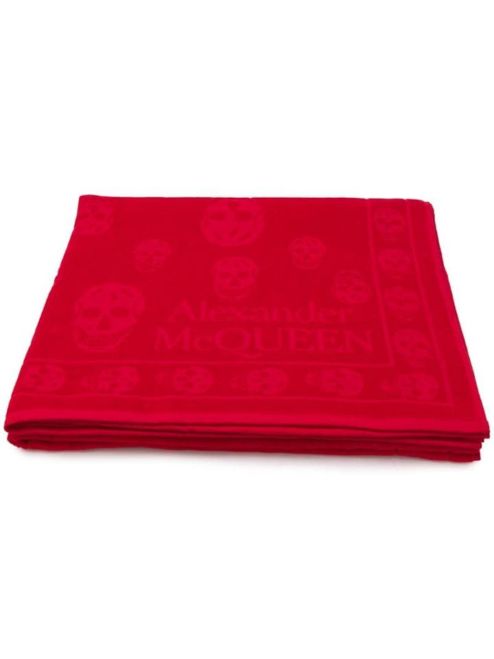 Alexander Mcqueen Skull-embroidered Beach Towel