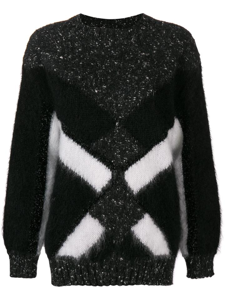 Alberta Ferretti Contrast Knit Jumper - Black