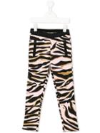 Kenzo Kids - Tiger Stripes Leggings - Kids - Cotton - 10 Yrs, Pink/purple