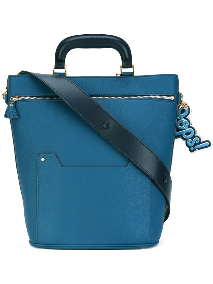 Anya Hindmarch Large Shoulder Bag, Women's, Blue, Leather