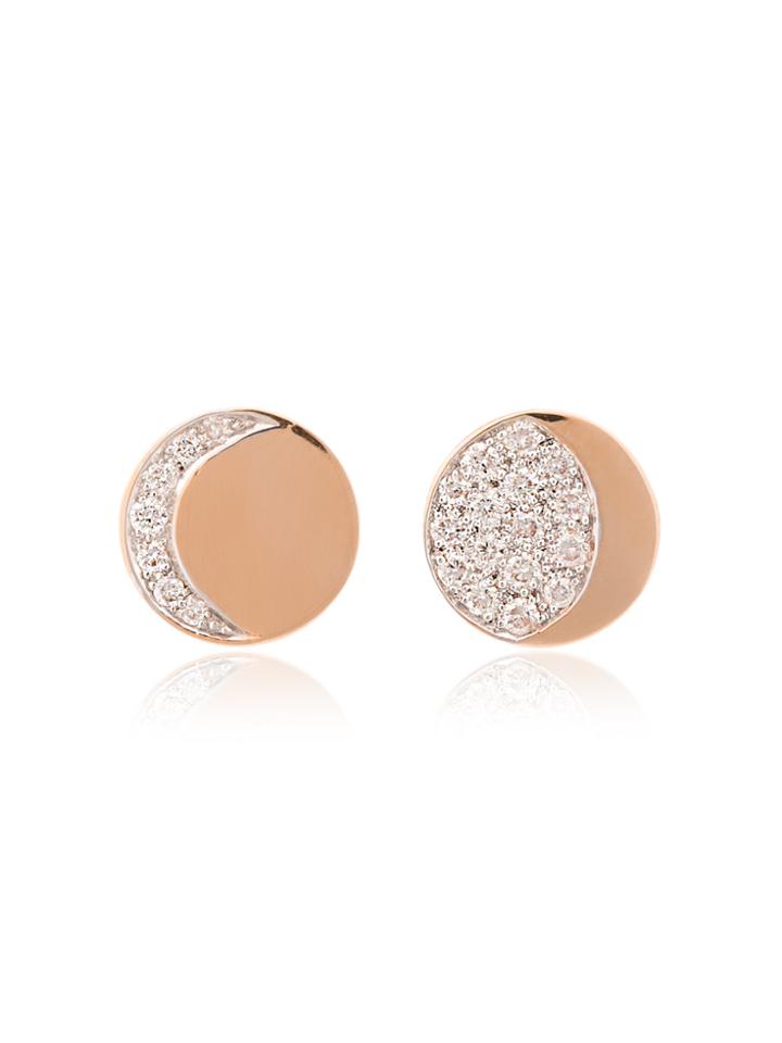 Pamela Love Moon Phase Diamond Studs - Metallic