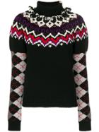 Loewe Argyle Sleeves Sweater - Black