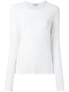 James Perse Round Neck Longsleeved T-shirt, Women's, Size: 3, White, Cotton