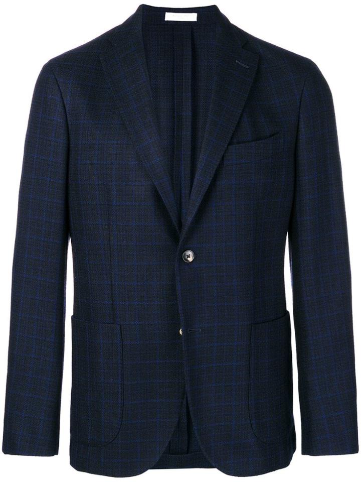 Boglioli Checked Blazer Jacket - Blue