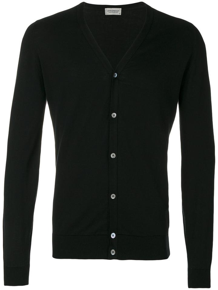John Smedley - V-neck Cardigan - Men - Cotton - M, Black, Cotton