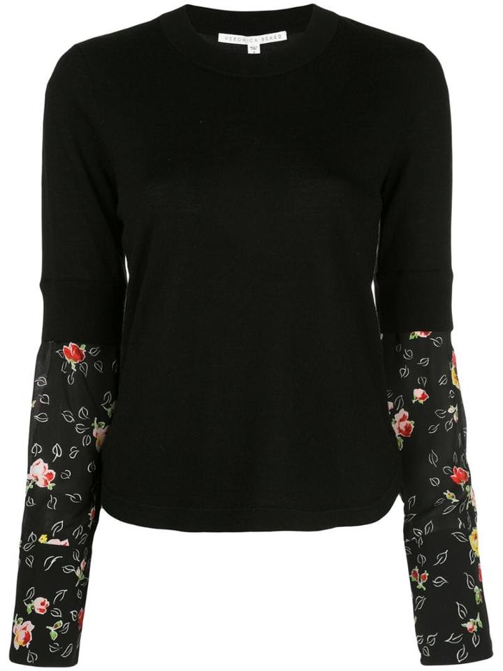 Veronica Beard Knitted Jumper With Silk Sleeves - Black