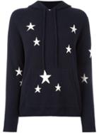 Chinti And Parker Star Intarsia Hooded Sweater, Women's, Size: Xl, Blue, Cashmere