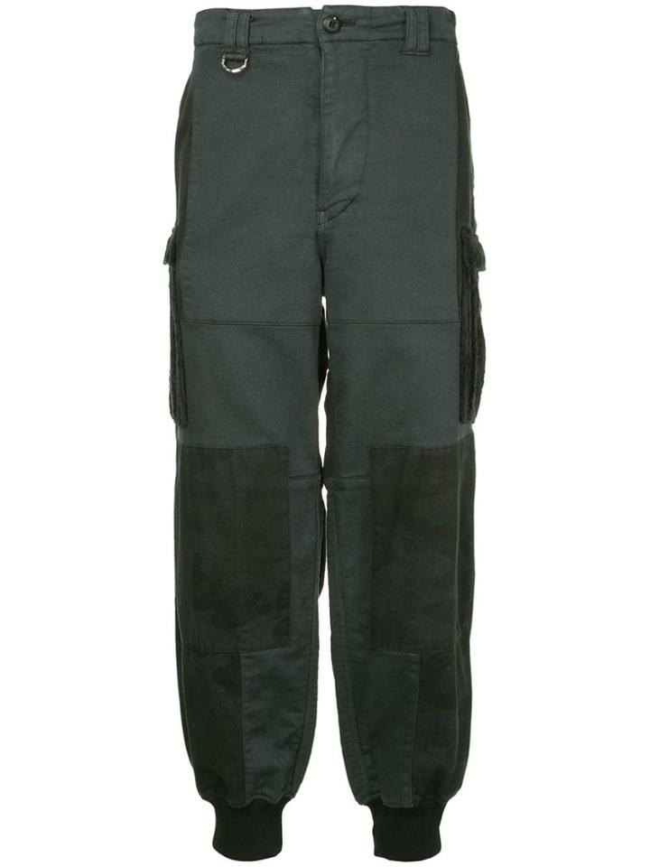Roarguns Patchwork Cargo Trousers - Black