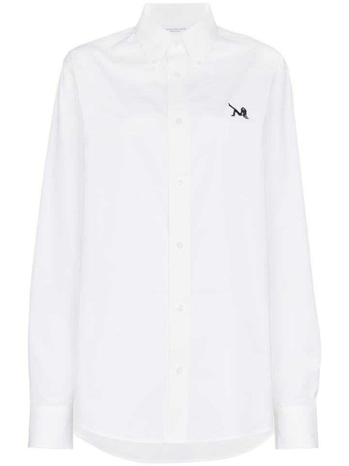 Calvin Klein Jeans Logo Button Down Shirt - White