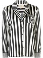 Nicole Miller Pajama Stripe Shirt - Black
