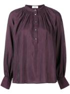 Closed Buttoned Blouse - Pink & Purple