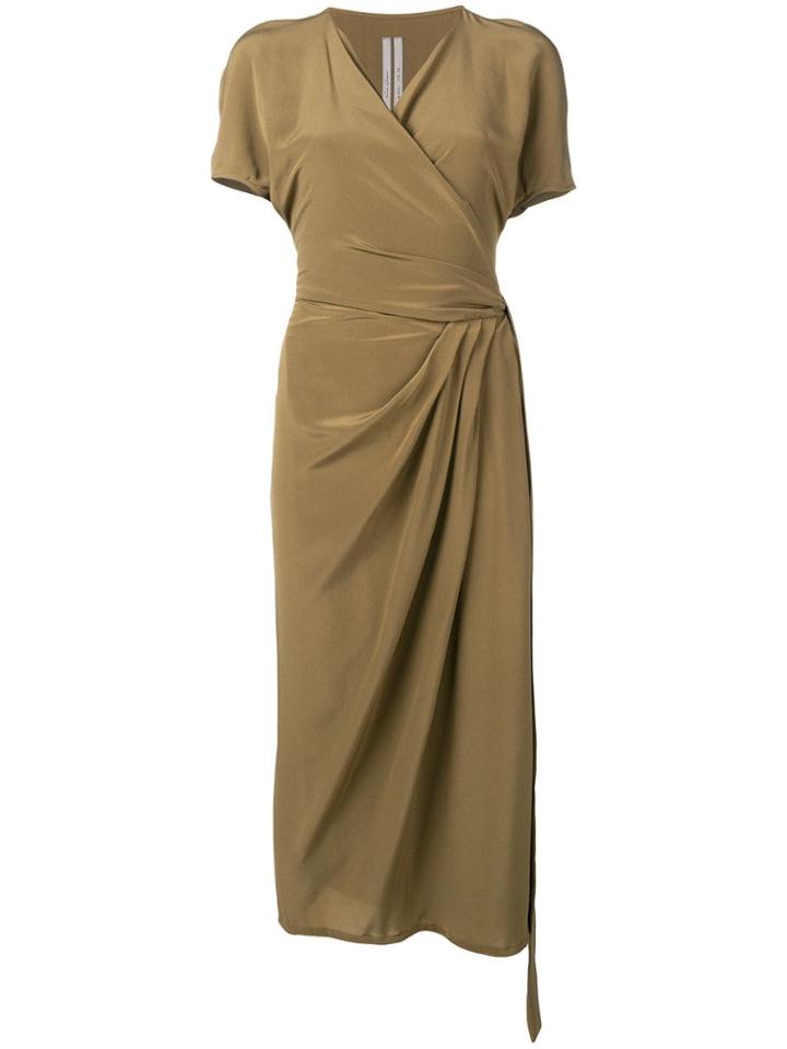 Rick Owens Gathered Detail Wrap Dress - Green