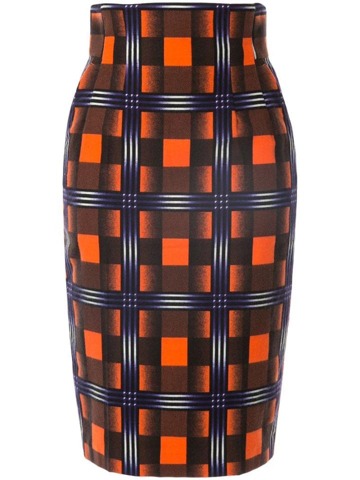 Facetasm High Waisted Pencil Skirt - Orange