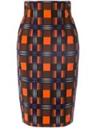Facetasm High Waisted Pencil Skirt - Orange