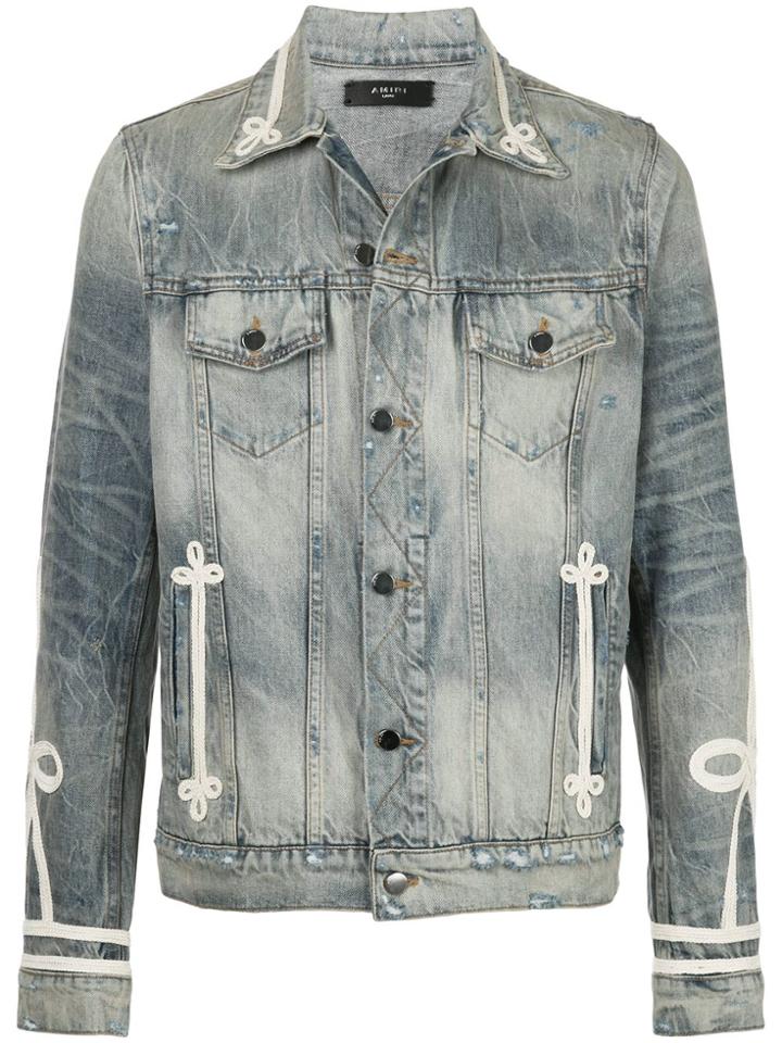 Amiri Roping Distressed Denim Jacket - Blue