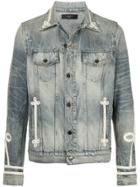 Amiri Roping Distressed Denim Jacket - Blue