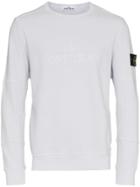Stone Island Grey Crew Neck Logo Patch Cotton Sweatshirt