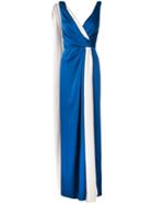 Paule Ka - Woven Sleeveless Wrap Dress - Women - Polyester/triacetate - 40, Women's, Blue, Polyester/triacetate