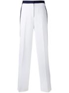 Victoria Victoria Beckham - Contrast Tailored Trousers - Women - Silk/polyester/spandex/elastane/viscose - 10, White, Silk/polyester/spandex/elastane/viscose