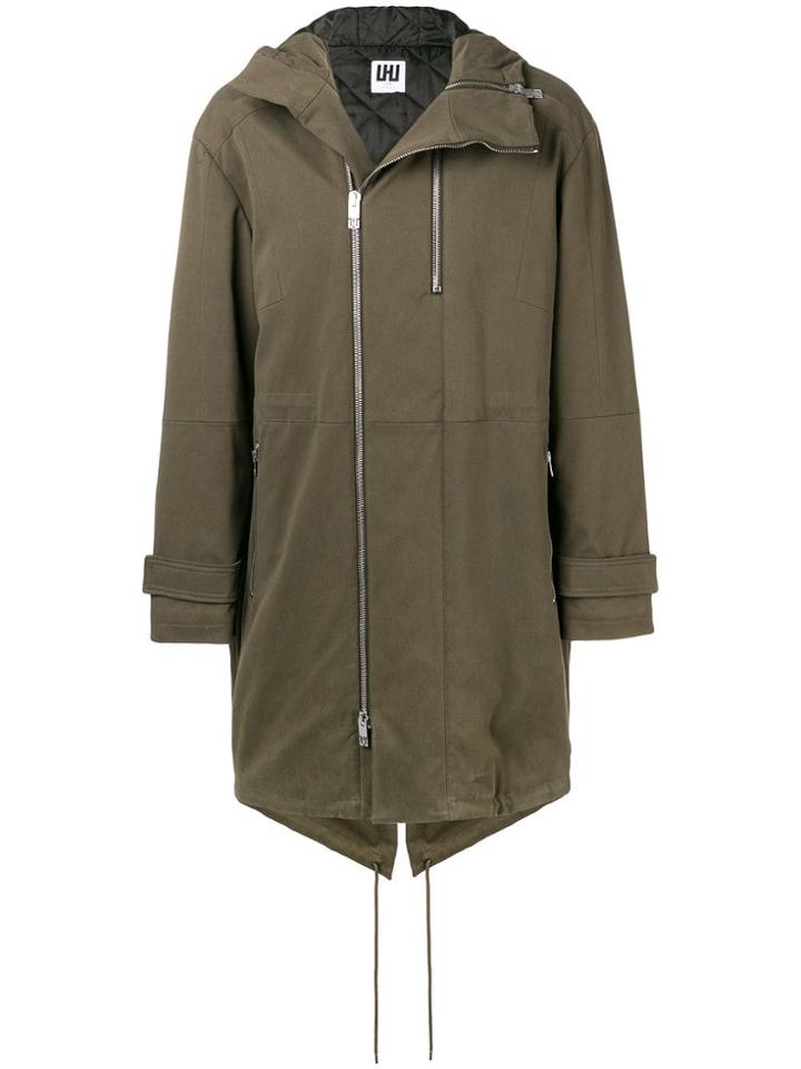 Les Hommes Urban Oversized Parka Coat - Green