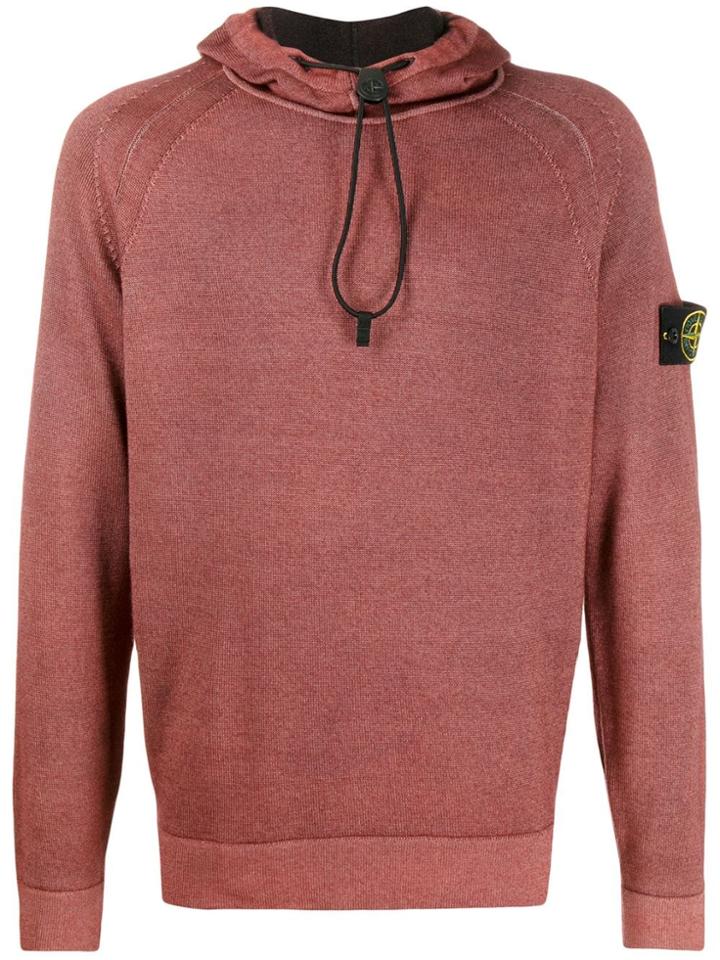Stone Island Knitted Toggle-neck Jumper - Red