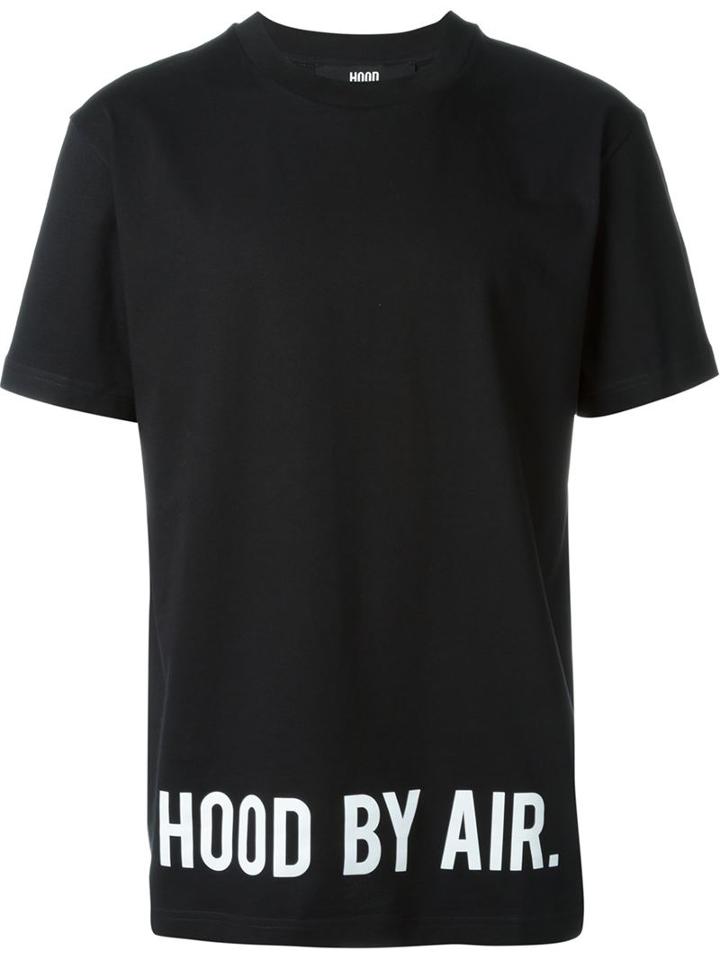 Hood By Air Logo Print T-shirt, Men's, Size: S, Black, Cotton
