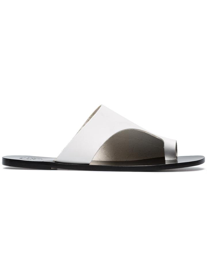 Atp Atelier White Rosa Vacchetta Leather Sandals