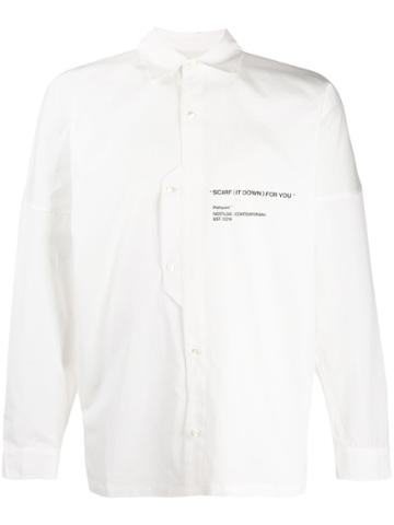Poliquant Slogan Print Shirt - White