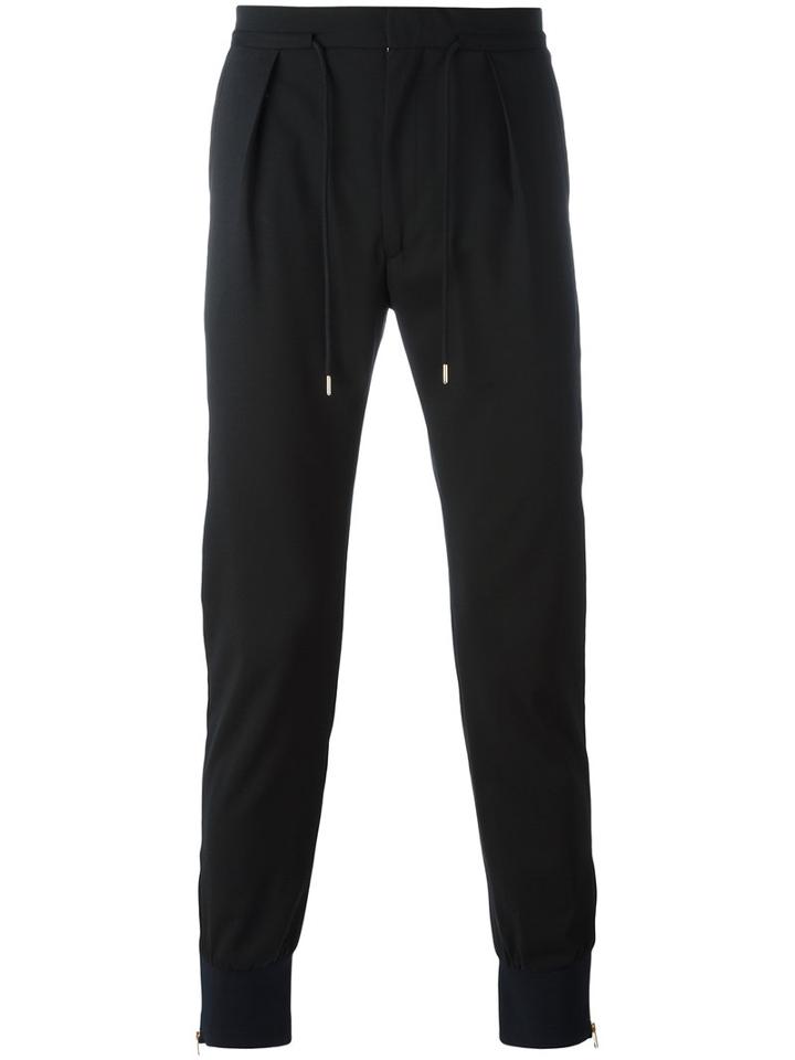 Paul Smith Drawstring Track Pants, Men's, Size: 34, Black, Spandex/elastane/wool