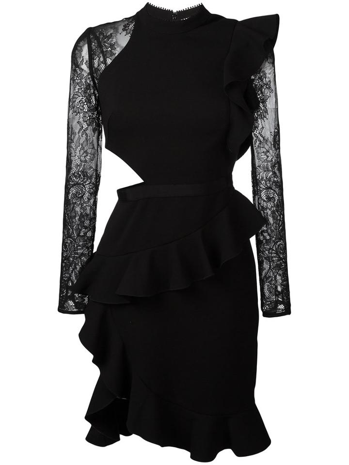 Self-portrait - Ophelia Dress - Women - Polyester/spandex/elastane/viscose - 10, Black, Polyester/spandex/elastane/viscose