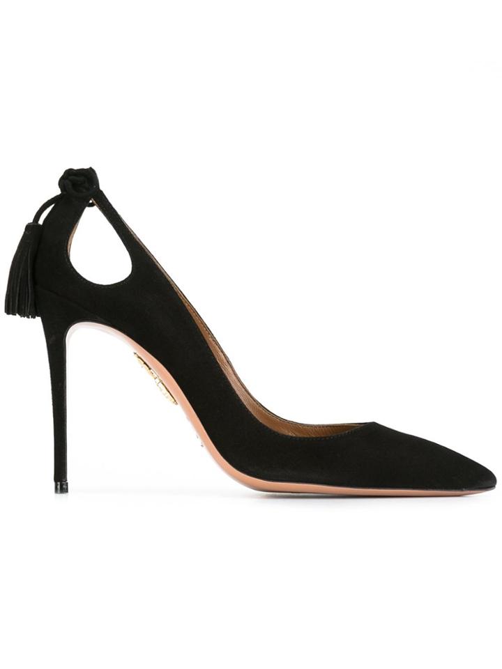 Aquazzura Black Suede Forever Marilyn 113 Heels