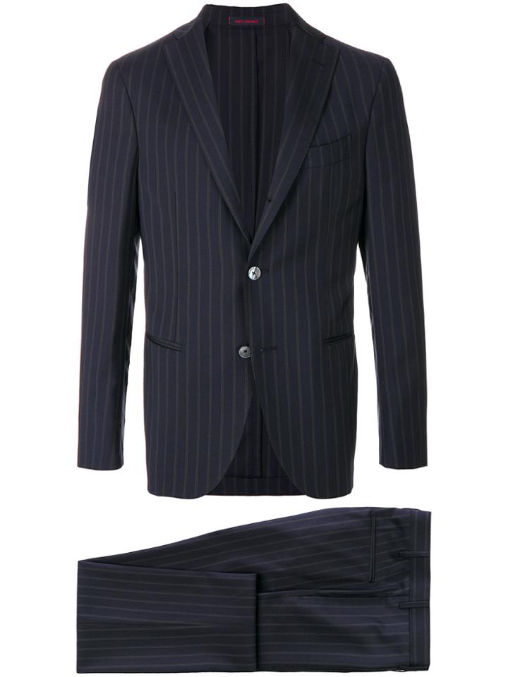 The Gigi Pinstripe Degas Two-piece Suit - Blue