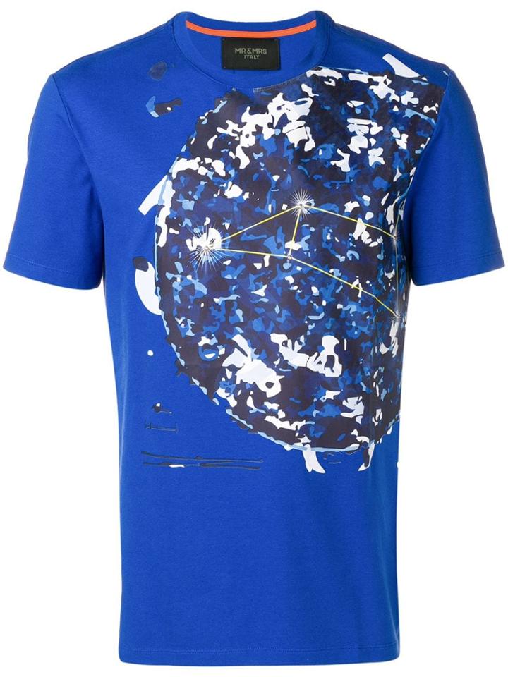 Mr & Mrs Italy Constellation Print T-shirt - Blue