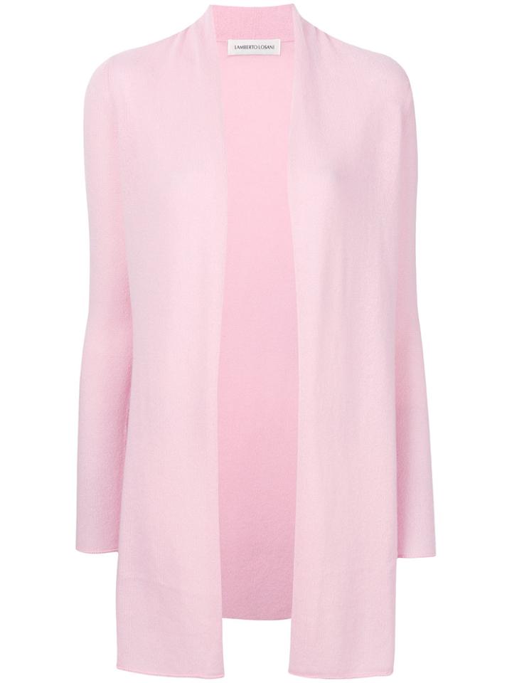 Lamberto Losani Long-line Cardigan - Pink & Purple