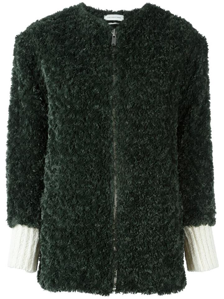 Isabel Marant Étoile 'abril' Faux Fur Jacket, Women's, Size: 36, Green, Polyester/wool/alpaca/cotton