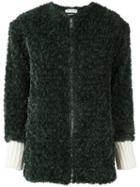 Isabel Marant Étoile 'abril' Faux Fur Jacket, Women's, Size: 36, Green, Polyester/wool/alpaca/cotton