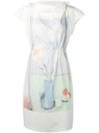 Anntian Printed Roll-neck Dress - White
