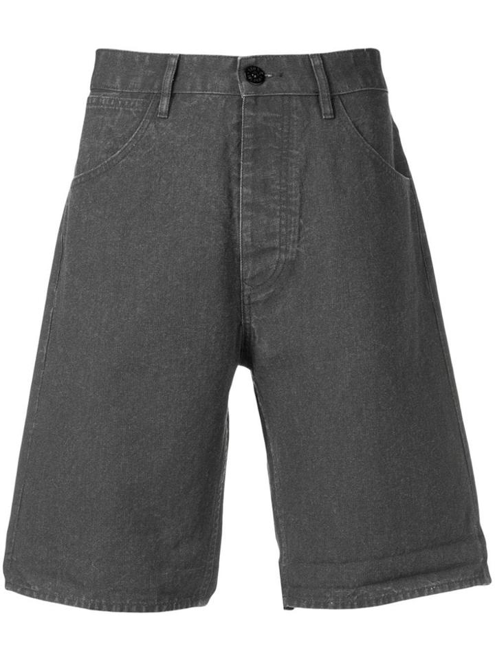Stone Island Patch Logo Denim Bermudas - Grey