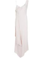 Maison Margiela Draped Detail Asymmetric Dress, Women's, Size: 42, Nude/neutrals, Acetate/silk/polyamide