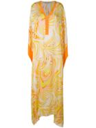 Emilio Pucci Printed Maxi Kaftan Dress - Yellow & Orange