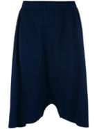 Issey Miyake Cauliflower - Ribbed Drop Crotch Trousers - Women - Polyester - One Size, Blue, Polyester