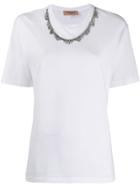 Twin-set Rhinestone Necklace T-shirt - White