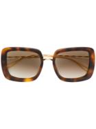 Elie Saab Tortoiseshell Square Sunglasses - Brown