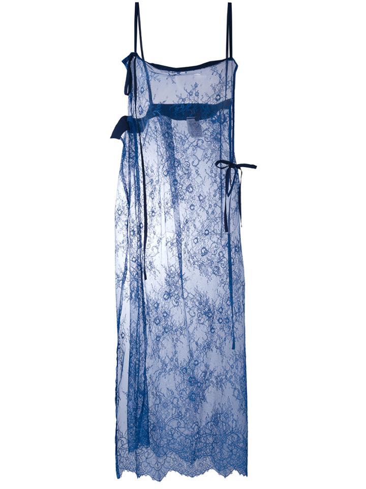 Y's Lace Coat Dress - Blue