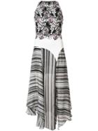 Giambattista Valli - Floral Striped Dress - Women - Silk - 40, White, Silk